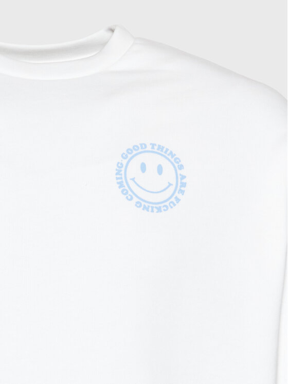 Felpa Crew Smile AL035-01-G002 Bianco Relaxed Fit