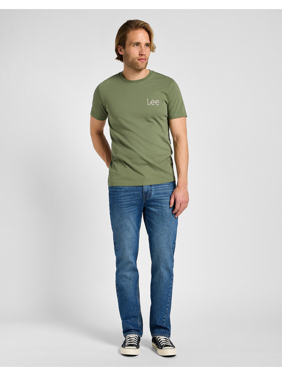 Lee Lee T-shirt WOBBLY LEE TEE Verde Regular Fit