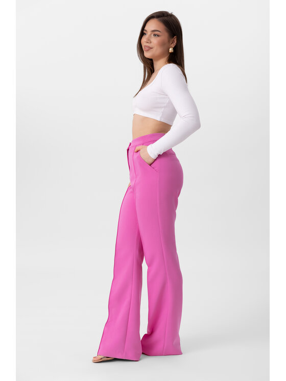LAURELLA LAURELLA Bavlnené nohavice 3UL004 Ružová Regular Fit