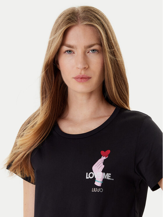 Liu Jo Sport Liu Jo Sport T-särk TF5275 JS923 Must Regular Fit