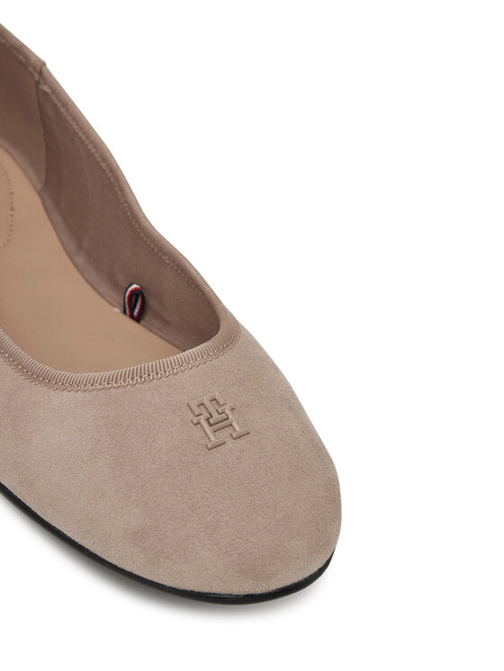 Tommy Hilfiger Tommy Hilfiger Baleriny Th Hardware Suede Ballerina FW0FW08655 Beżowy