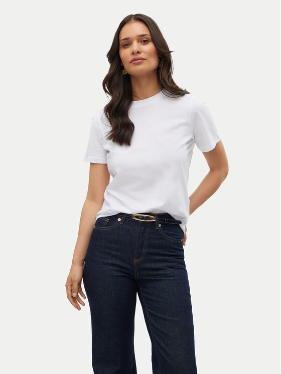 Vero Moda Vero Moda T-Shirt Paulina 10316991 Biały Regular Fit