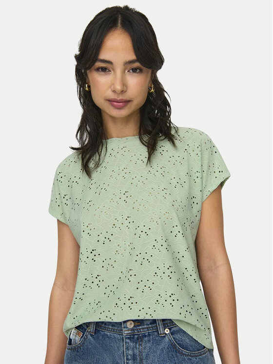 ONLY ONLY Majica Smilla 15231005 Zelena Regular Fit