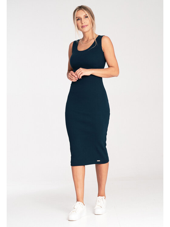 FIGL FIGL Sukienka codzienna M1053 Granatowy Fitted Fit