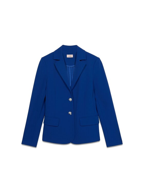 Oltre Oltre Marynarka Q756R004512N024 Turkusowy Regular Fit