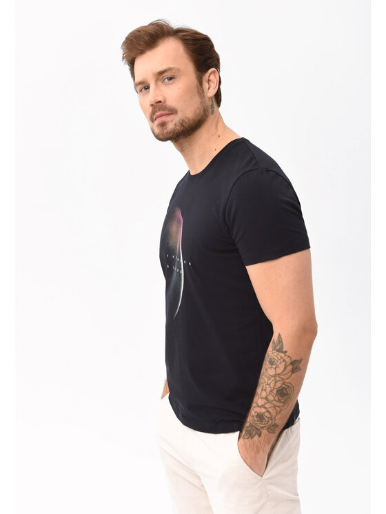 Volcano Volcano T-Shirt T-LUNAR Czarny Regular Fit