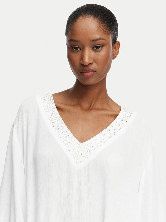 Selmark Selmark Rannakleit V-Neck BN395 Valge Relaxed Fit
