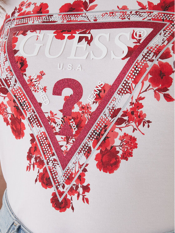 Guess Guess T-Shirt W6RI23 J1314 Růžová Regular Fit