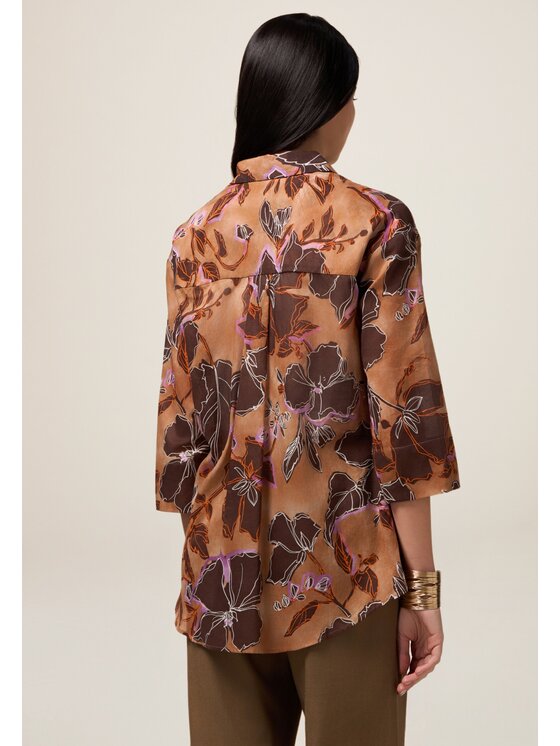 Oltre Oltre Camicia 5114J100781N0V2 Arancione Baggy Fit