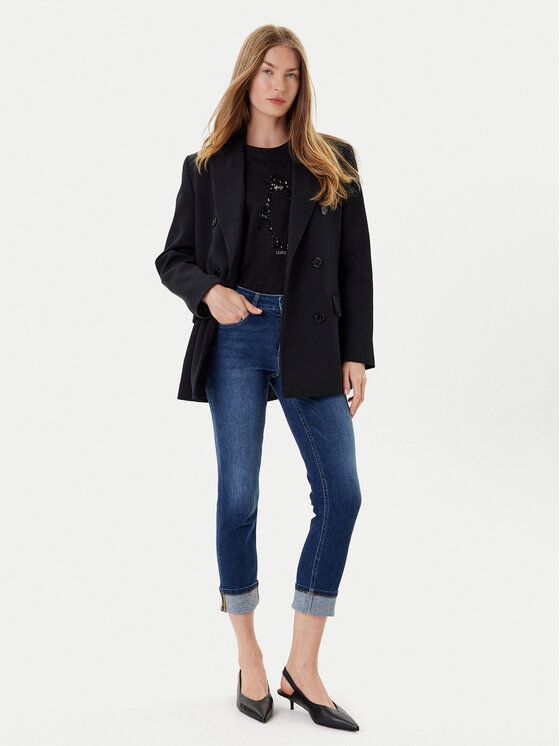 Liu Jo Liu Jo Jeans hlače UF5006 D4615 Mornarsko modra Regular Fit