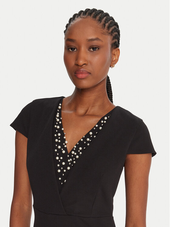 Rinascimento Rinascimento Sukienka koktajlowa CFC0125515003 Czarny Slim Fit