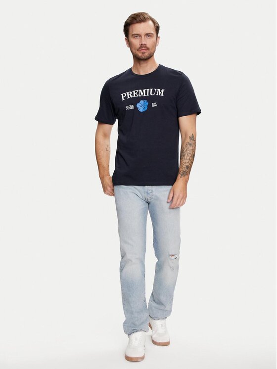 Jack&Jones Jack&Jones T-krekls Jprblaalfie 12259673 Tumši zils Regular Fit
