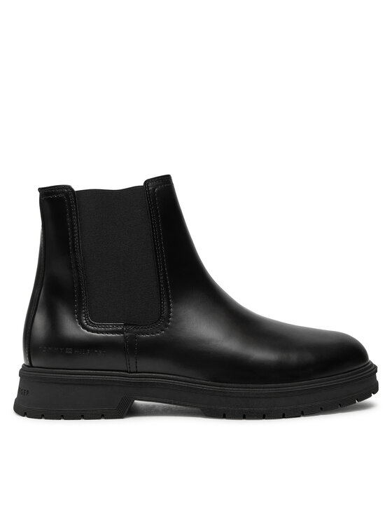 Tommy Hilfiger Tommy Hilfiger Боти тип челси Hilfiger Abrasiv Warm Lth Chels FM0FM05176 Черен