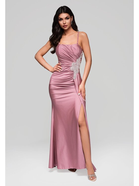 Ombre Ombre Sukienka wieczorowa LA-OM-DLR137 Różowy Regular Fit