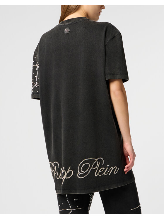 PHILIPP PLEIN PHILIPP PLEIN Sukienka codzienna 29852 Czarny Over Fit