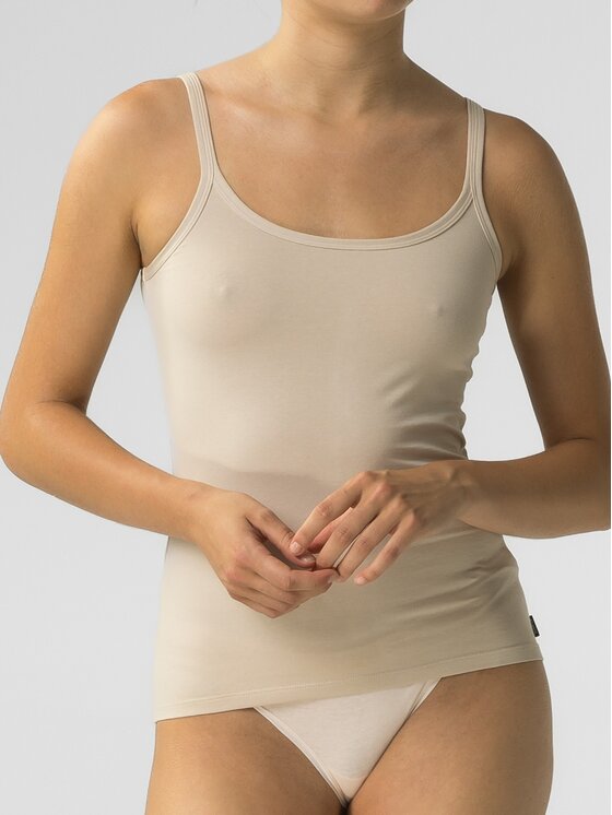 Atlantic Atlantic Top Basic Beżowy Regular Fit