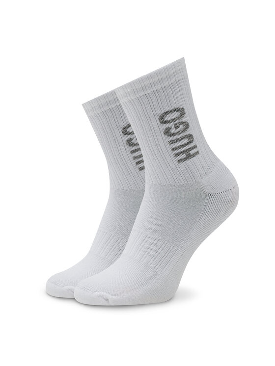 HUGO HUGO Dolge nogavice 3p Qs Rib Logo Cc W 50484149 Bela