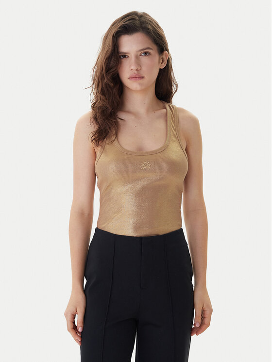 KARL LAGERFELD KARL LAGERFELD топ B1W17087 Златист Slim Fit