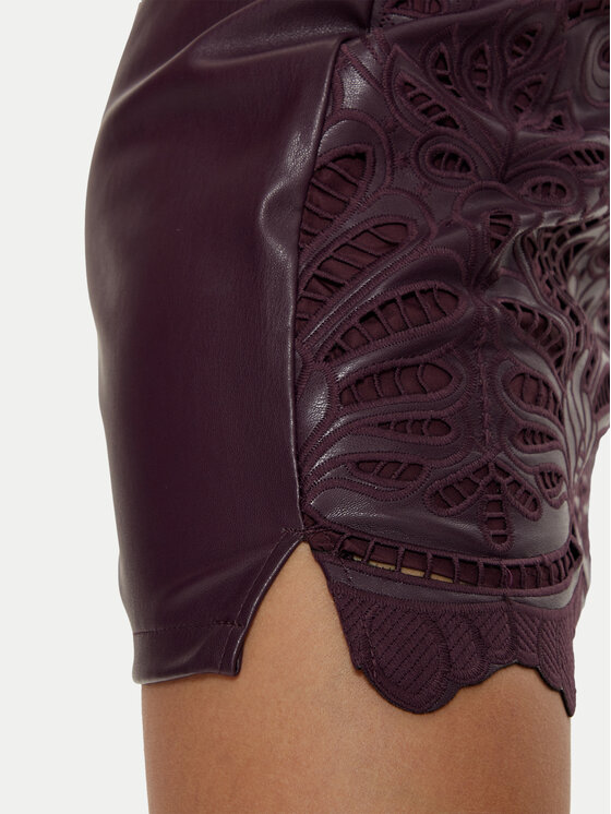 Vila Vila Fustă din imitație de piele Paz 14102686 Violet Slim Fit