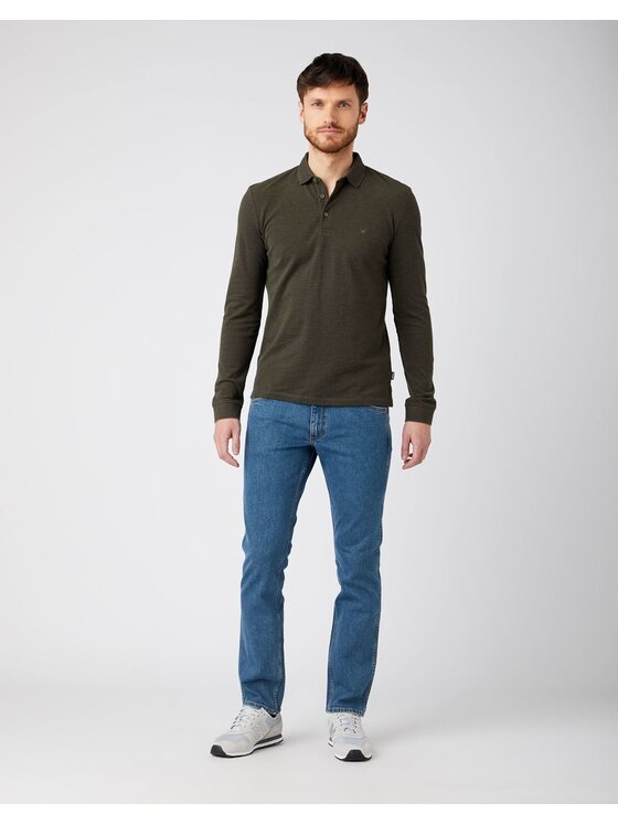 Wrangler Wrangler T-shirt LS REFINED POLO Verde Regular Fit