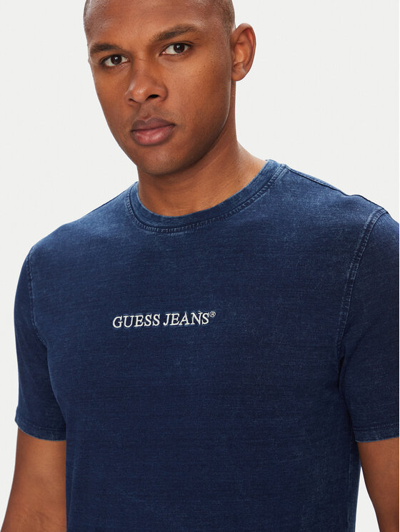 Guess Jeans Guess Jeans T-Shirt M5YI34 KCTG1 Niebieski Slim Fit