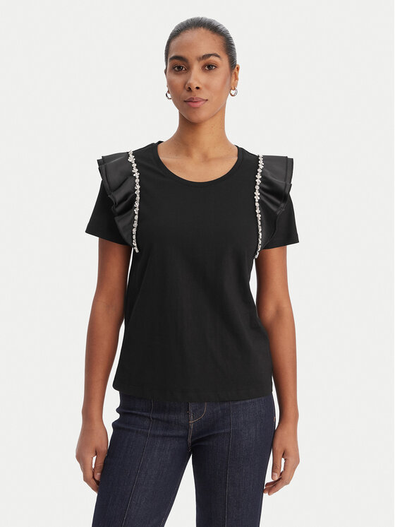 Fracomina Bluză FR26ST3039J40001 Negru Regular Fit