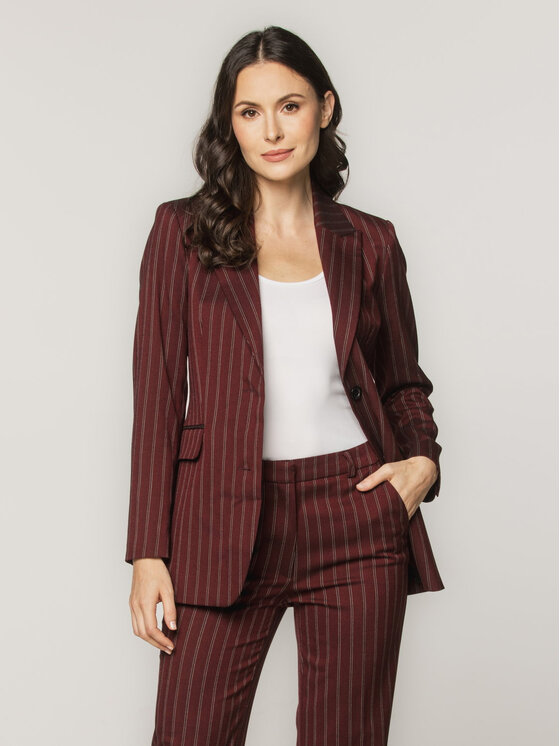 Willsoor Willsoor Marynarka 67869 Bordowy Regular Fit