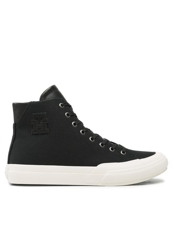 Sneakers Tommy Hilfiger Th Hi Vulc Premium Bananatex FM0FM04572 Negru