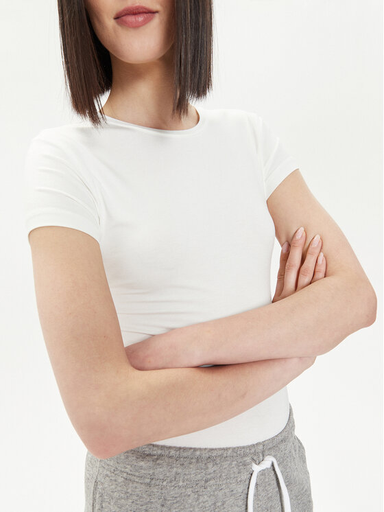 Gina Tricot Gina Tricot T-shirt 21287 Bijela Slim Fit