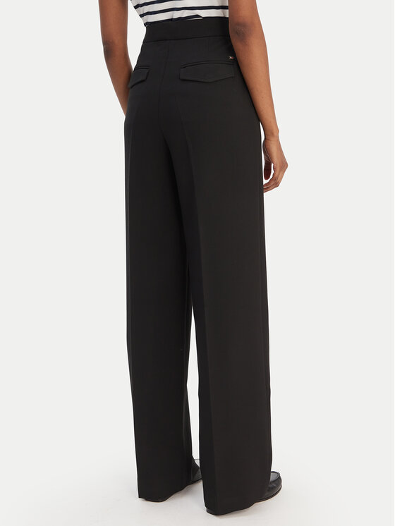 Tommy Hilfiger Tommy Hilfiger Bavlnené nohavice WW0WW47799 Čierna Straight Fit