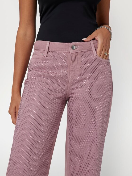 Guess Guess Spodnie materiałowe 166881 Różowy Slim Fit