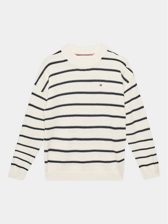 Tommy Hilfiger Tommy Hilfiger Džemper KG0KG07285 D Écru Regular Fit