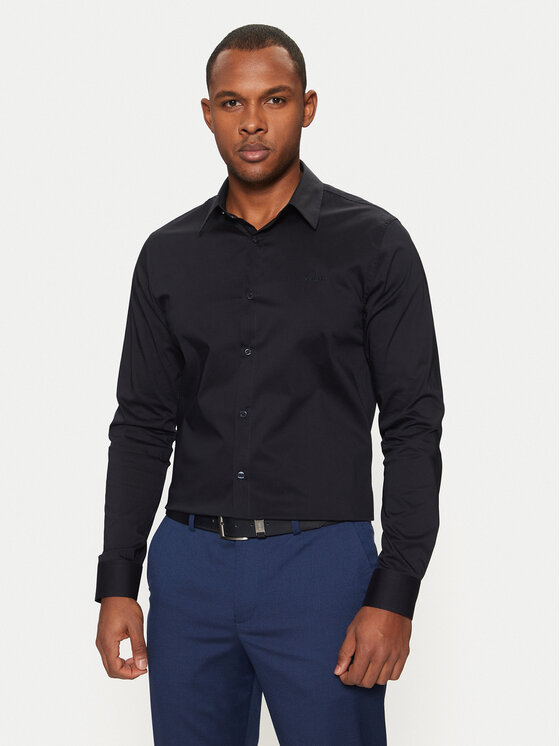 Guess Guess Cămașă Sunset M1YH20 W7ZK1 Bleumarin Slim Fit