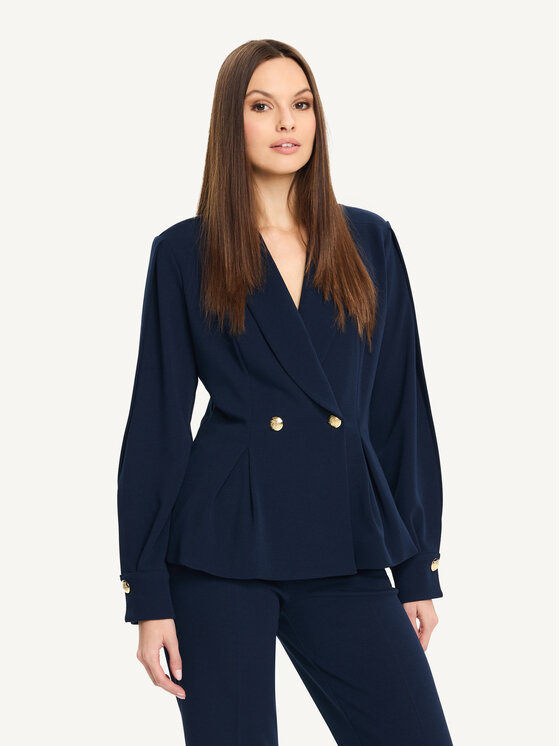 KMX KMX Marynarka 107230012 Granatowy Fitted Fit