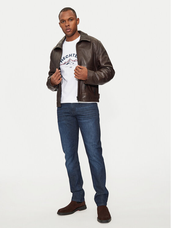Hechter Paris Hechter Paris T-Shirt 75014 142919 Biały Regular Fit