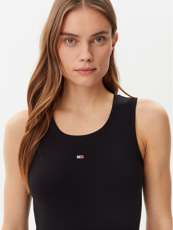 Tommy Jeans Tommy Jeans Hétköznapi ruha Essential DW0DW20674 Fekete Slim Fit