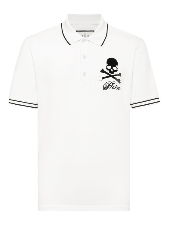 PHILIPP PLEIN PHILIPP PLEIN Polo 27113 Biały Slim Fit