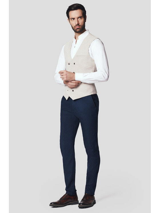 Lancerto Lancerto Kamizelka Padova KA131224000010 Beżowy Slim Fit