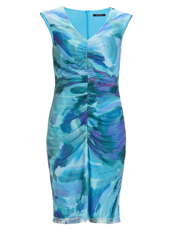 Swing Swing Koktel haljina 5AI21400 Plava Slim Fit