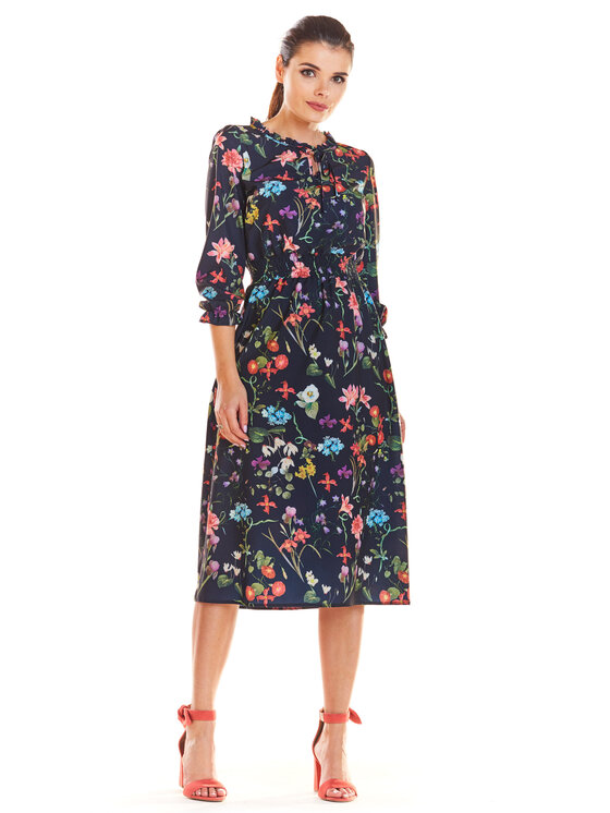 Infinite You Infinite You Sukienka letnia M201 Granatowy Basic Fit