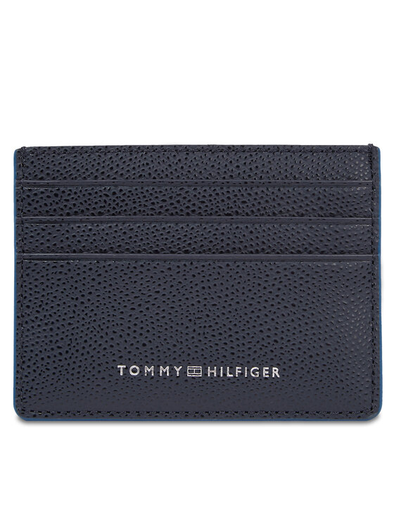 Tommy Hilfiger Etui za kreditne kartice Th Struc Leather Cc Holder AM0AM11606 Mornarsko modra