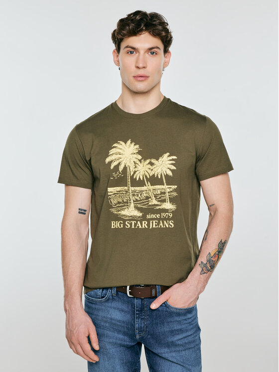 BIG STAR BIG STAR T-Shirt OMER Zielony Basic Fit