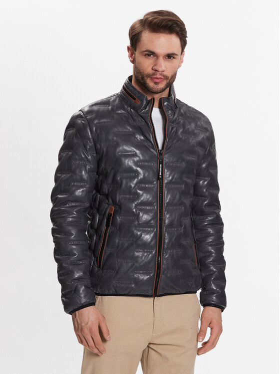 Milestone Milestone Geacă de piele 991019 60080 Negru Regular Fit