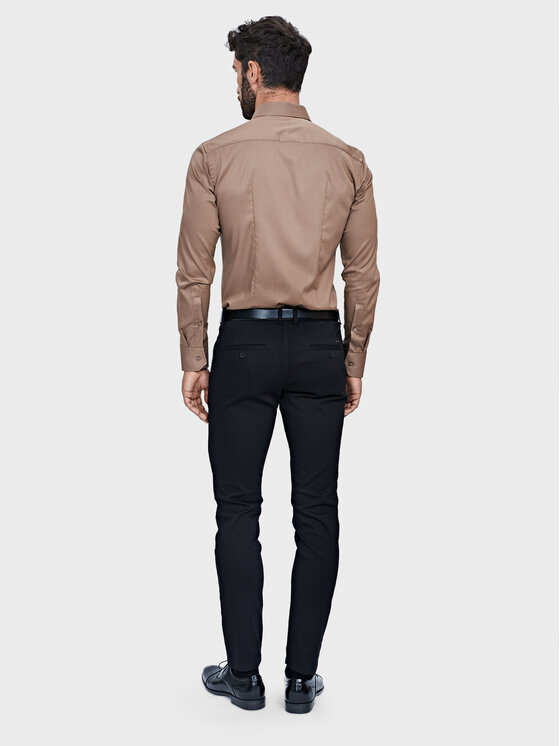 Evenemen Evenemen Koszula Punto G2 Twill Brązowy Slim Fit