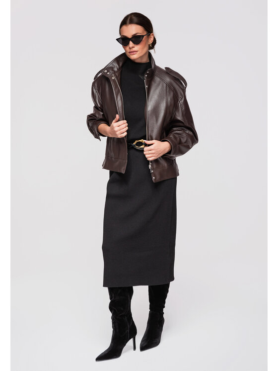 Ombre Ombre Kurtka przejściowa OW-JAFL-0104 Brązowy Oversize