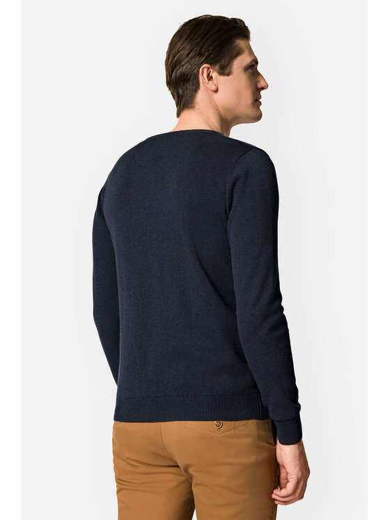 Lancerto Lancerto Sweter Harrison SW073123000007 Granatowy Slim Fit