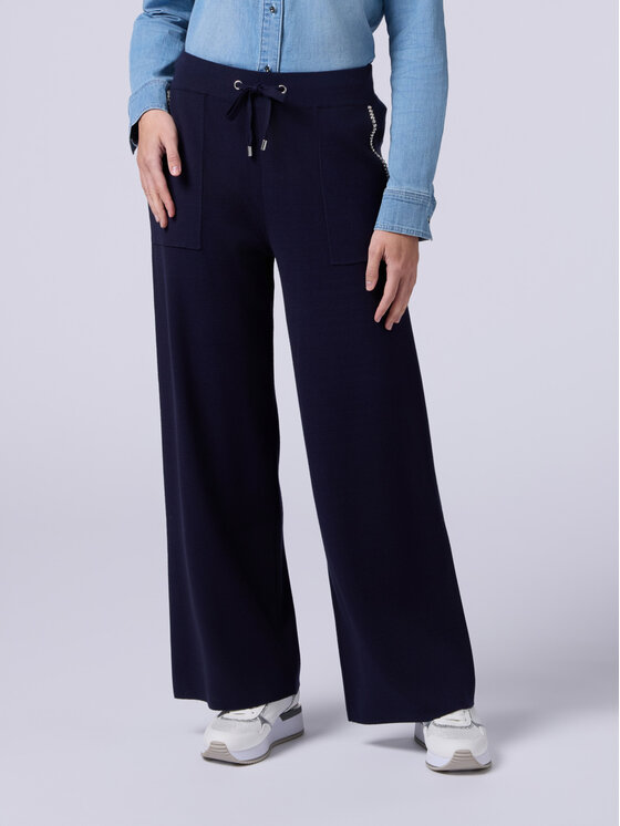 Oltre Oltre Pantaloni di tessuto P655J002204N034 Blu Baggy Fit