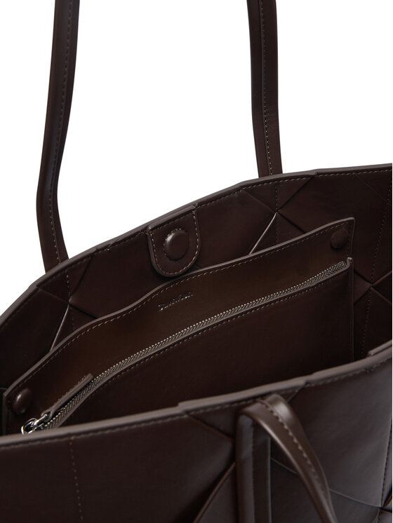 Calvin Klein Calvin Klein Дамска чанта Woven Medium Carryall LV04F3548G Кафяв