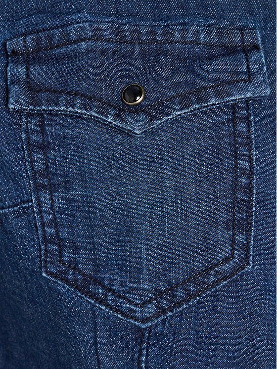 Sisley Sisley Jeanshemd 5TKL5QF66 Dunkelblau Regular Fit