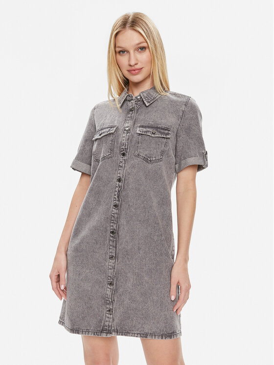 Vero Moda Vero Moda Džínové šaty Jennie 10309665 Šedá Regular Fit